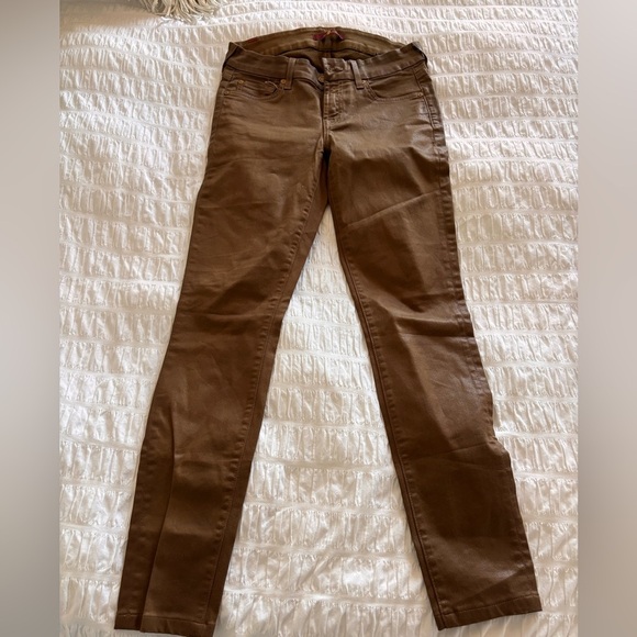 7 For All Mankind Chocolate Brown Jeggings. - Picture 1 of 7